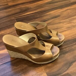 Jimmy Choo Brown Leather Wedge Sandals